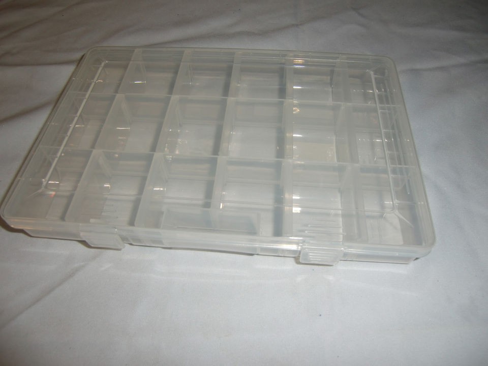   CLEAR PLASTIC TACKLE STORAGE BOX 9 MEDIUM BOXES PLANO HOOKS BAIT