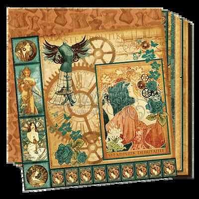   45 STEAMPUNK DEBUTANTE 12X12 PAPER pack (12 pcs) SCRAPJACKS PLACE