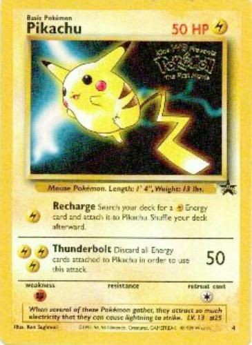 Pokemon Black Star Promo Pikachu WB Gold Foil Stamp #4