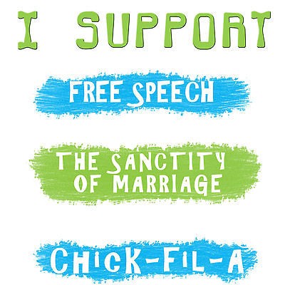 Anti Obama CHICK FIL A / FREE SPEECH Conservative Political T Shirt