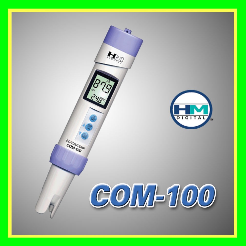 HM Digital COM 100 TDS EC Water Conductivity Combo Temp Meter Tester 