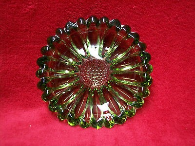 Small See Thru Green Vintage Flower Shaped Ashtray