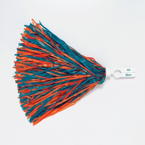 Miami Dolphins Set of 2 Rooter Pom Poms Officially Licensed NFL New 