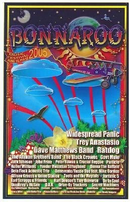 WIDESPREAD PANIC DAVE MATTHEWS BONNAROO 2005 CONCERT POSTER