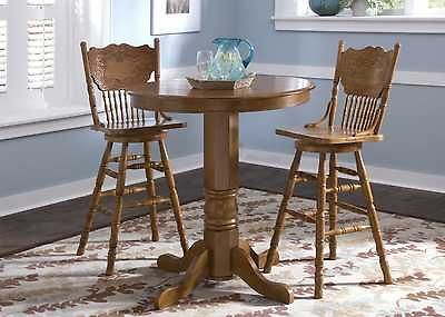   Furniture Nostalgia 5 Piece Pub Set   Round Pub Table, & Four 30 Inch