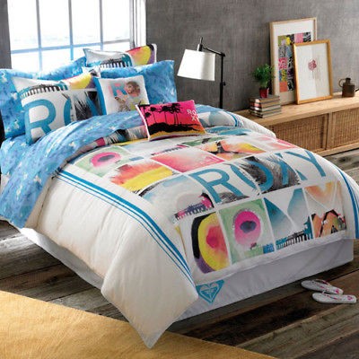   VIBE Surf Girl QUEEN Sky Blue Duvet Cover Shams & Sheets 7Pc Set NEW