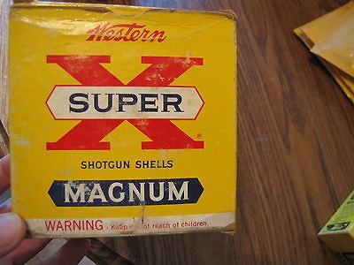 WESTERN SUPER X MAGNUM EMPTY SHELL PAPER SHOTGUN BOX 10 GA HUNTING 