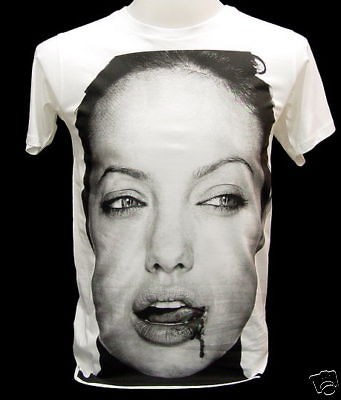 ANGELINA JOLIE Fight Club Punk Rock T Shirt Brad Pitt S