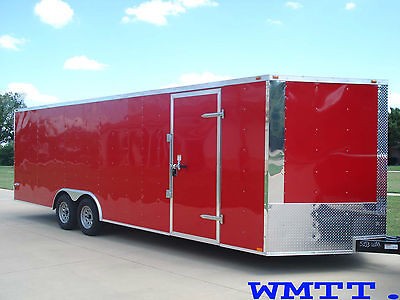  Enclosed Snowmobile Motorcycle Auto Car Hauler Trailer 24 w Ramp in V