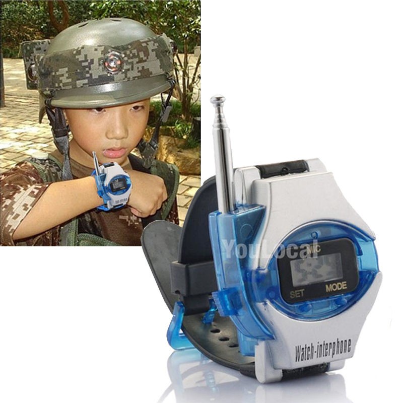   Analog Walkie Talkie Sports Wrist Watch Toys for Child Kids Blue