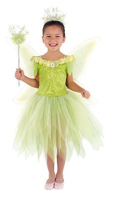 NEW* Puppet Workshop Girls Lime Green Tinkerbell with Wings Fairy 