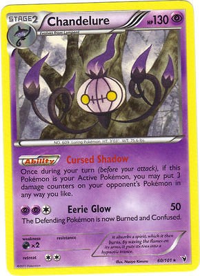 CHANDELURE Rare Pokemon Card Noble Victories 60/101