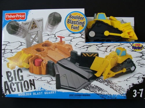 New BIG ACTION Boulder Blast Quarry Bulldozer Ramp R/C Vehicles Fisher 