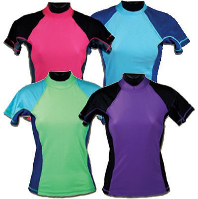 Ladies Womens Rash Guard SPF 50 Surf Swimwear Shirt SS