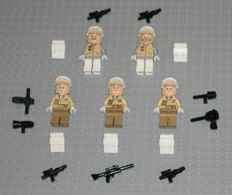 LEGO 5 STAR WARS Hoth Rebel Trooper Minifigure Lot People Blasters 