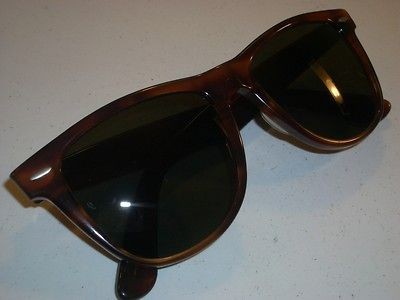   USA BAUSCH & LOMB RAY BAN TORTOISE G15 WAYFARER II SUNGLASSES w/CASE