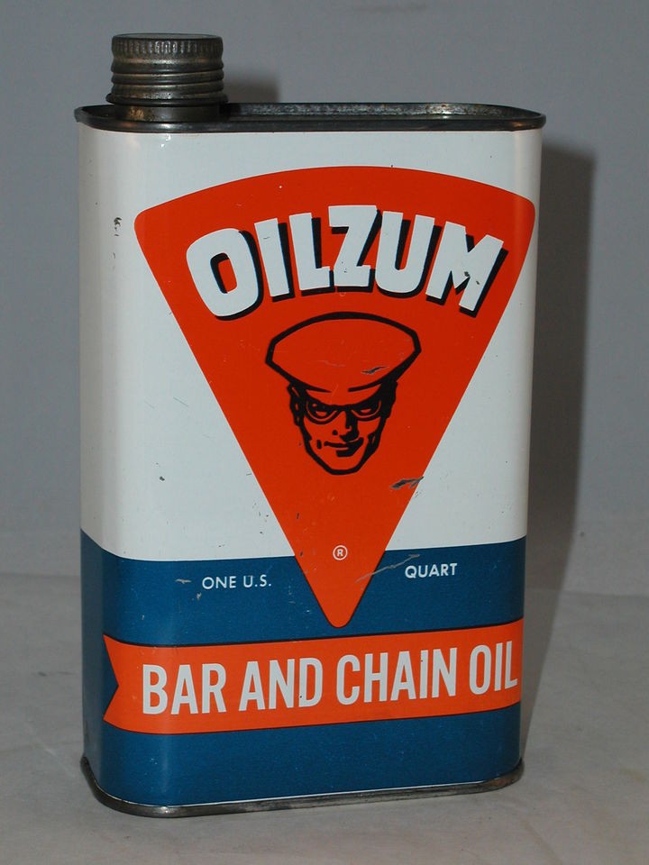 OILZUM OIL BAR & CHAIN TIN CAN ADVERTISING OIL GAS 669 F