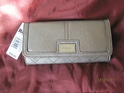 New RELIC Wallet Checkbook  Grey Pewter