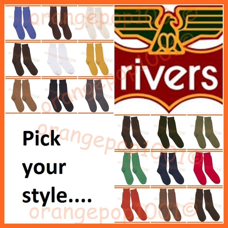 Mens RIVERS SOCKS 12 pairs QUALITY, BULK work office size 5 11, 10 14 