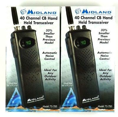   of (2) MIDLAND 75 785 7 Watt, 40 Channel Portable CB Radio,NEW RETAIL