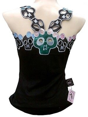 Rockabilly Punk Rock Baby CUTE SKULL GIRLS nRoll Sugar Emo TANK TOP 