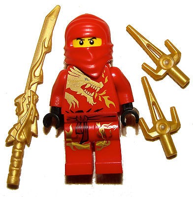   DX NINJAGO NINJA SAMURAI MINIFIGURE W/ DRAGON SWORD CUSTOM HEAD & SAI