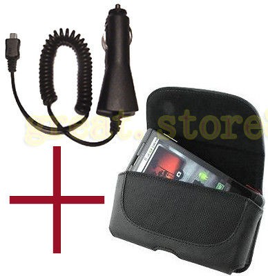 Belt Leather Case + Car Charger For Samsung i5510 Galaxy 551 575 3 