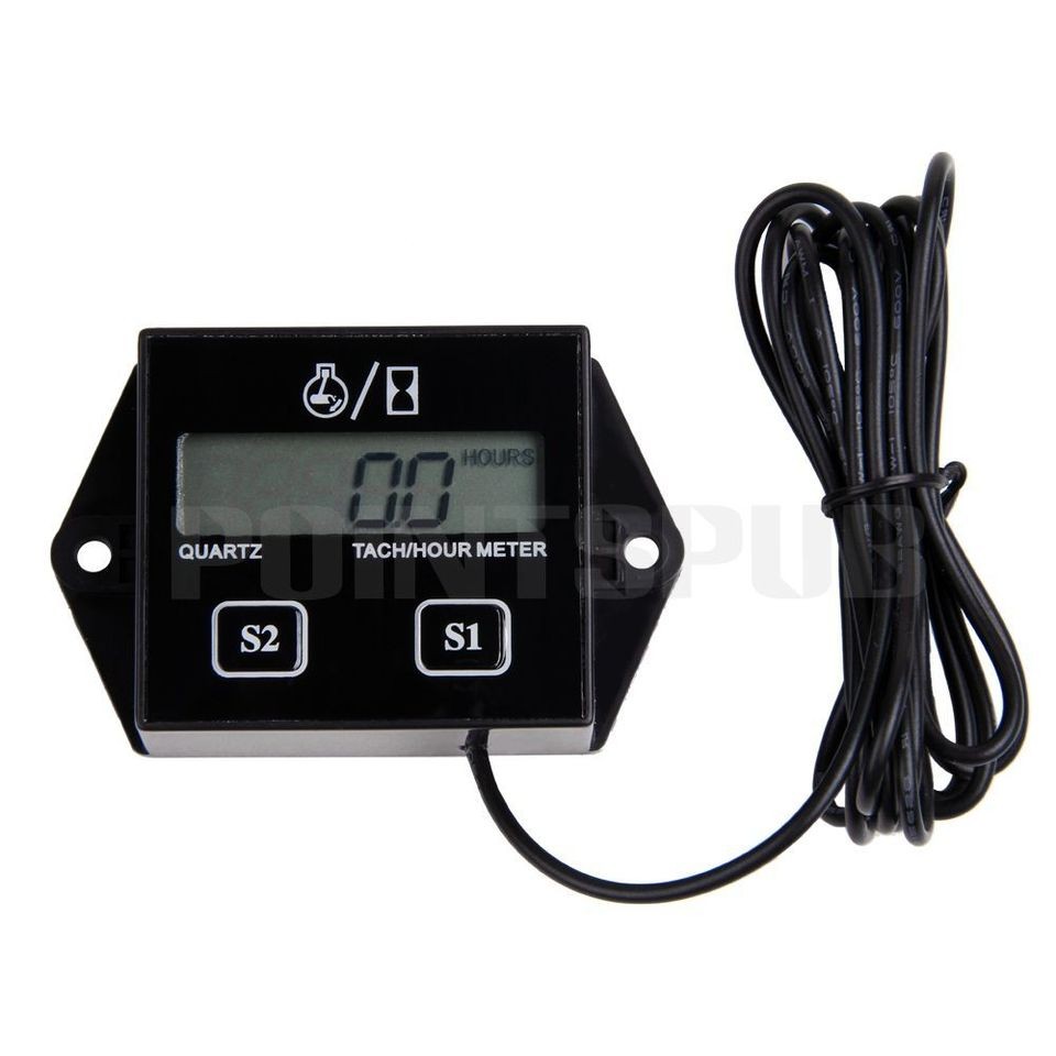 Spark Plugs Engine Digital Tach Hour Meter Tachometer Gauge Motorcycle 