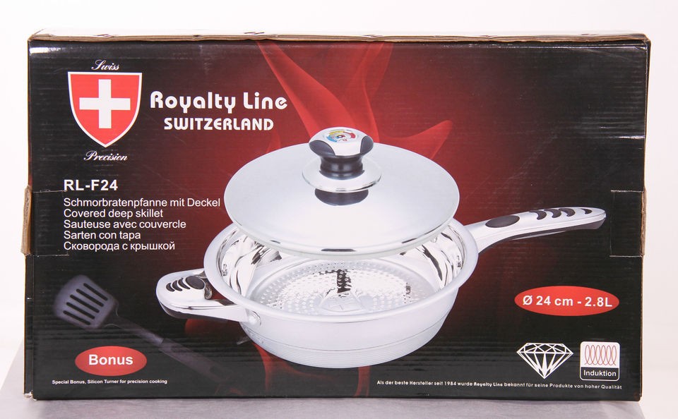 Switzerland Pan Stainless Steel With Silicon Turner Royalty Line New