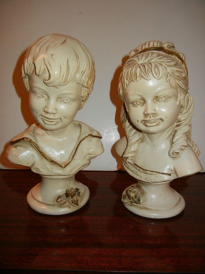 1962 Universal Statuary Corp.Chicago 22 #5745 G Bust of Boy and Girl