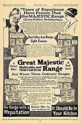   Ad Majestic Mfg Co Charcoal Iron Range Stove   ORIGINAL ADVERTISING