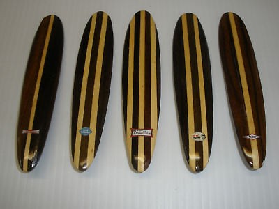 MINIATURE WOOD SURFBOARDS WOOD STRINGERS & FINS 60S SURF BEACH 