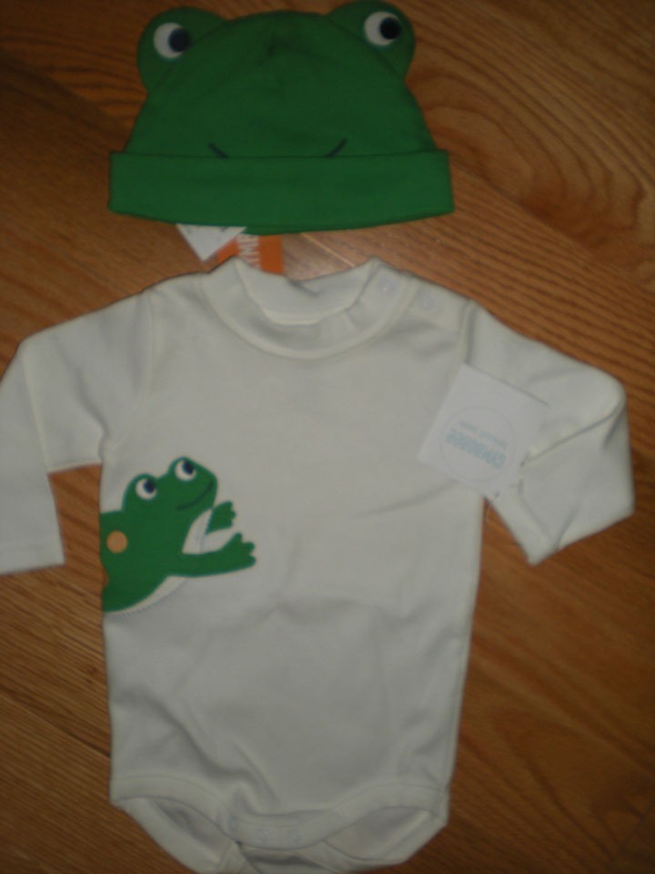 Gymboree NWT 3 6 Baby Boy frog bodysuit and hat set