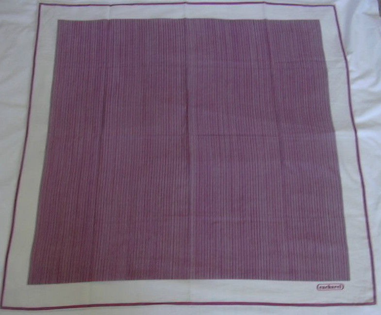 CACHAREL COTTON RASPBERRY VIOLET STRIPED VINTAGE SCARF