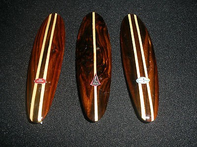 MINIATURE WOOD SURFBOARDS WOOD STRINGERS & FINS 60S SURF BEACH 