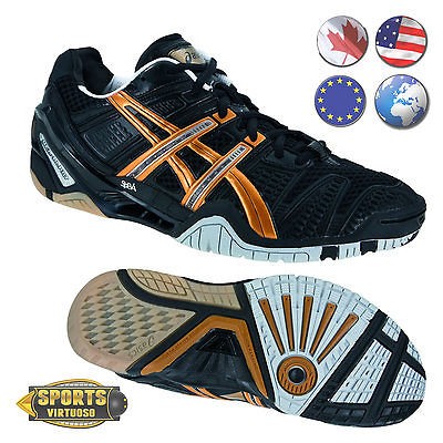 Gel Blast 4 BLACK/GOLD/SILVER Asics Squash Badminton Volleyball Court 