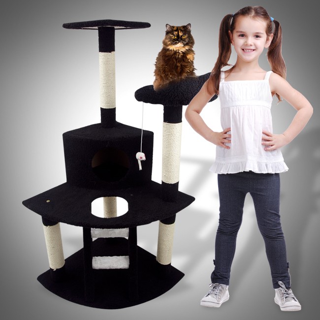 New Cat Tree 69 Tall Level Condo Furniture Scratching Post Pet House 