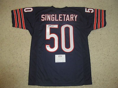 MIKE SINGLETARY AUTOGRAPHED BEARS NFL CUSTOM JERSEY MOUNTED MEMORIES 