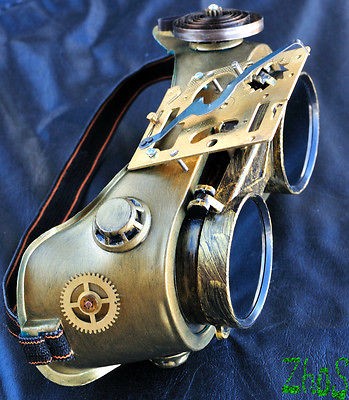   Goggles Glasses Cyber post Apocalypse mad professor Gear wheels watch