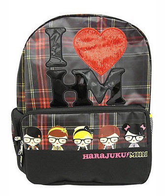 HARAJUKU BACKPACK BAG FOR TARGET I HEART HM HARAJUKU MINI RED BLACK