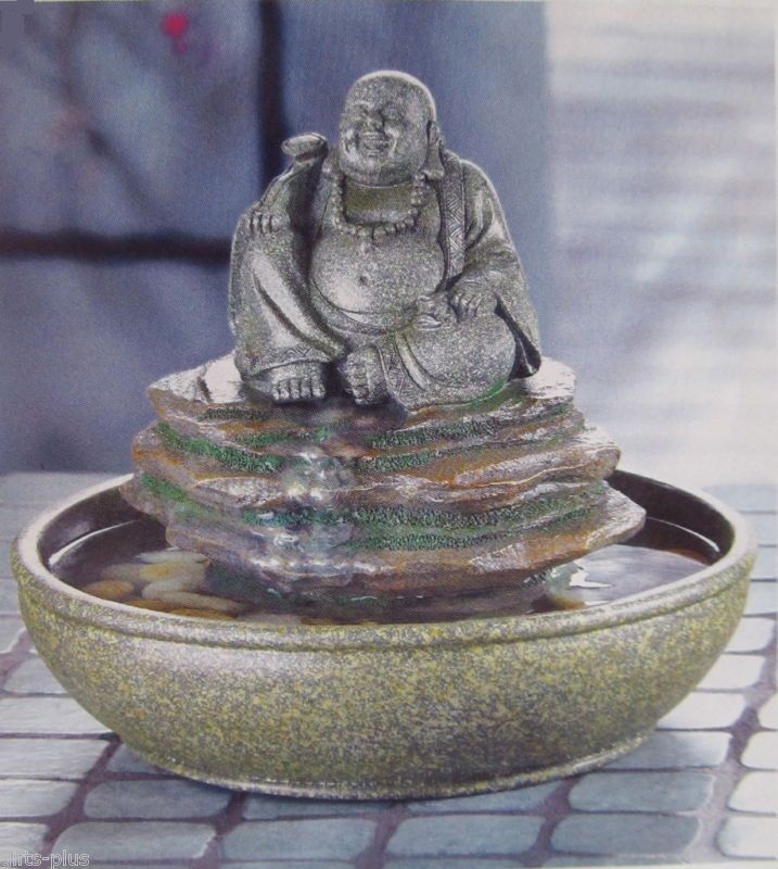 TABLETOP SITTING BUDDHA INDOOR WATER FOUNTAIN ~ NEW