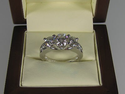 CHARLES & COLVARD ANNIVERSARY 3 STONE RING