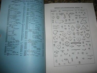 Edison Phonograph~THE BEST parts Lists for Cylinder Players~Fireside 