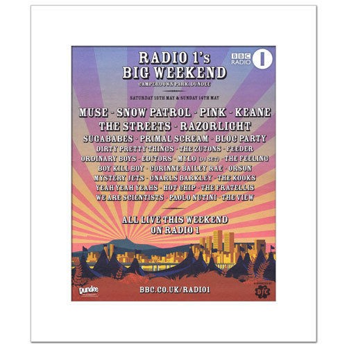 RADIO 1S BIG WEEKEND 2006   Muse, Snow Patrol, Keane   White Matted 