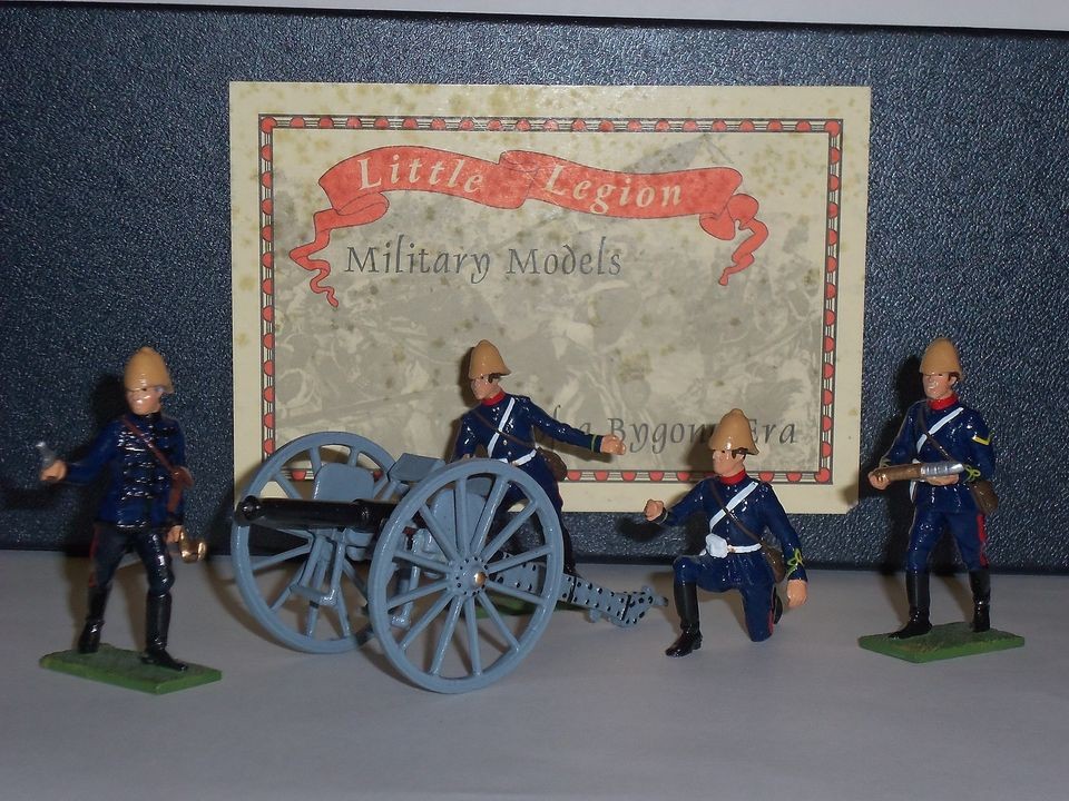   ZULU WAR 7LB GUN AND CREW IN ACTION METAL TOY SOLDIER FIGURE SET