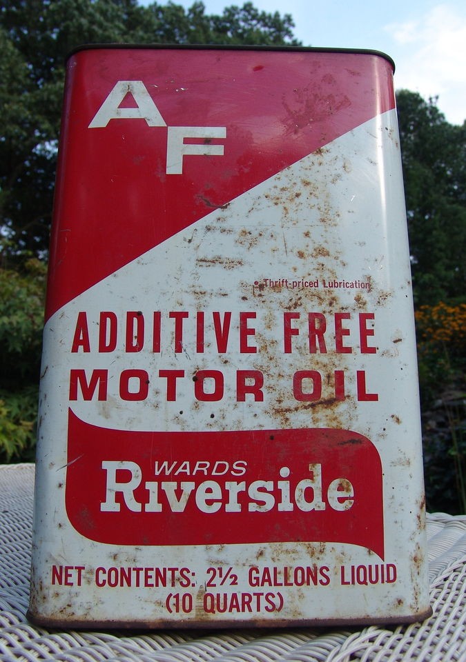   Ward Motor Oil 2.5 Gal Metal Tin Can Sign VTG Old Gas Station Garage