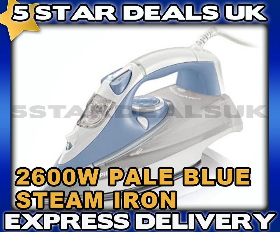 NEW PHILIPS GC4850/02 PALE BLUE POWERFUL AZUR STEAM IRON 2600W