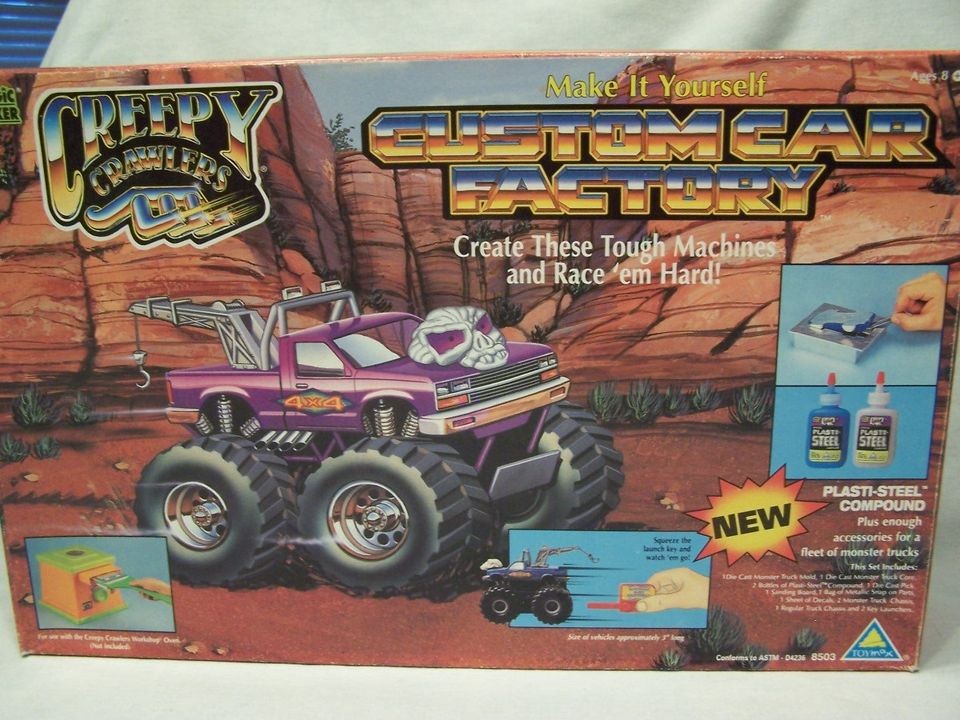 NIB TOYMAX CREEPY CRAWLERS Custom Car Factory Monster Trucks Edition