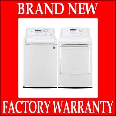 LG White Top Load Washer WT4870CW & Electric Dryer DLE4870W Energy 