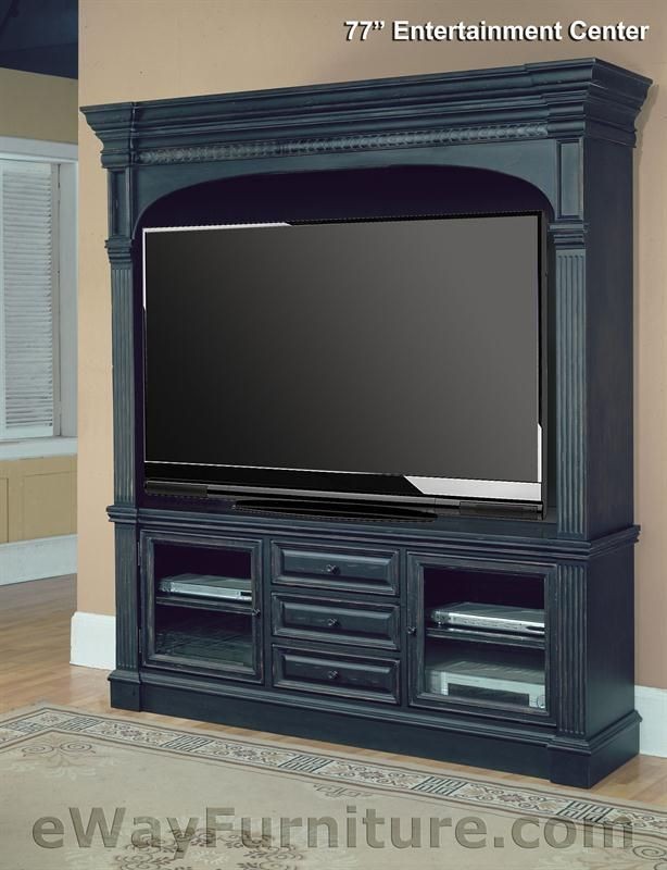 Parker House Venezia 77 TV Entertainment Center Vintage Black Wood 